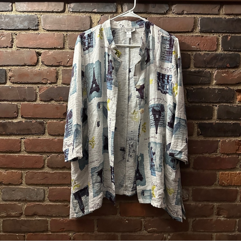 ANIS A liberty eiffle tower jacket -pockets size xl
